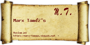 Marx Tamás névjegykártya