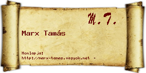 Marx Tamás névjegykártya